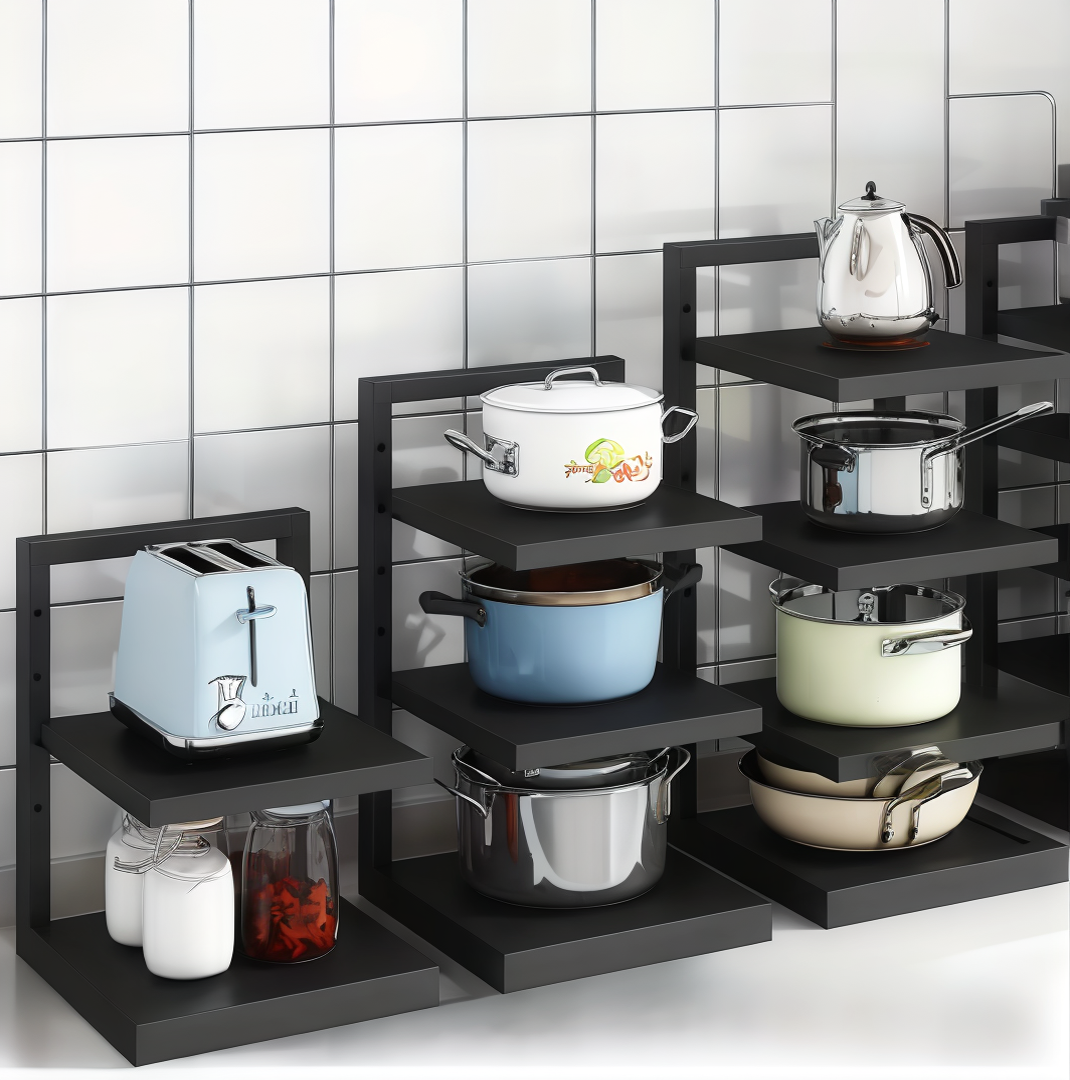 Pan Organizer Rack for Kitchen Cabinet and Counter