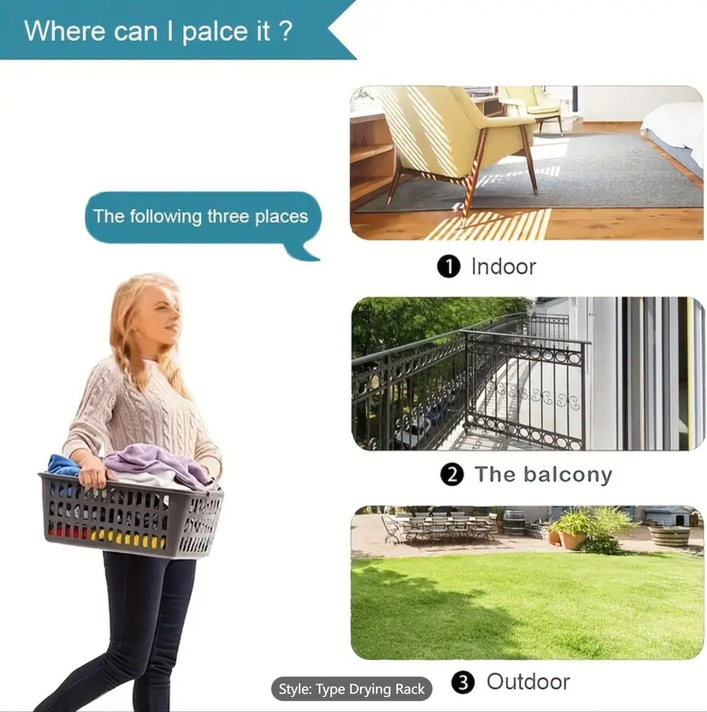 Folded Stainless Steel Clothes Drying Racks Outdoor & Indoor