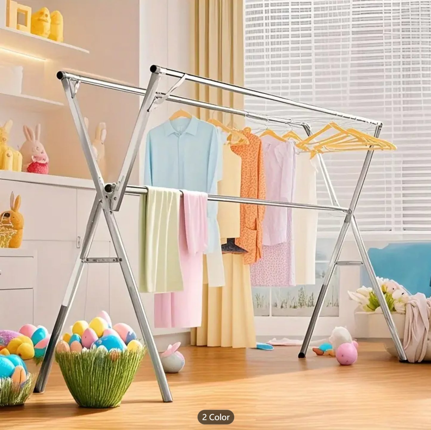 Folded Stainless Steel Clothes Drying Racks Outdoor & Indoor