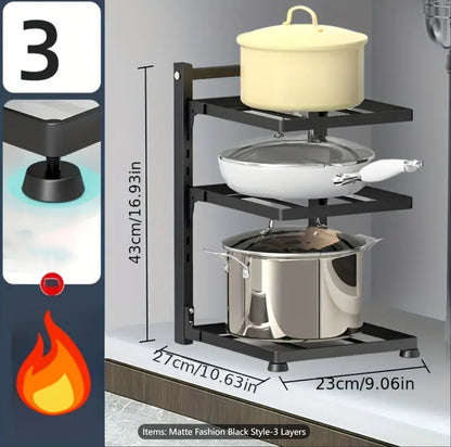 Pan Organizer Rack for Kitchen Cabinet and Counter
