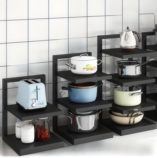 Pan Organizer Rack for Kitchen Cabinet and Counter