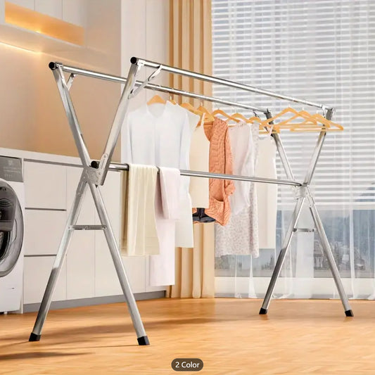 Folded Stainless Steel Clothes Drying Racks Outdoor & Indoor