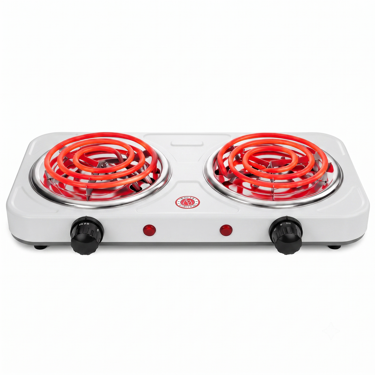 REDUSK 2200W Portable Electric Hot Plate for Cooking, Double Coil Electric Burner, Two Burner Electric Cooktop, Electric Stove with 2 Burner, Adjustable Temperature Control, Black